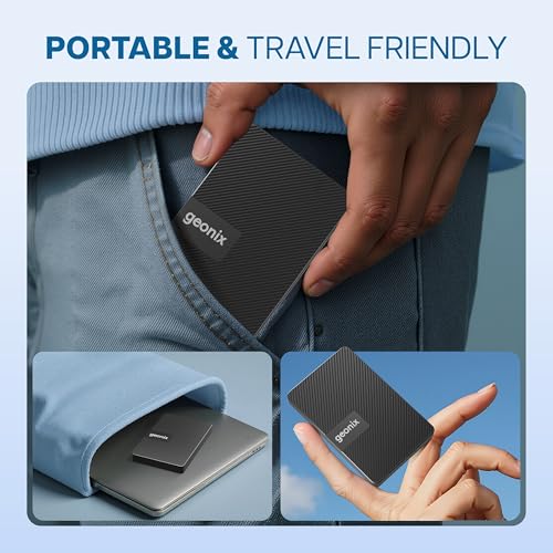 Image of GEONIX PowerShell S3 1TB Portable External Hard Drive 2.5-Inch SATA USB 3.0, Up to 5Gbps with UASP Support, Tool-Free Setup, LED Indicator, Compatible with Windows /Mac /Linux (3 Yr Warranty)(Black)