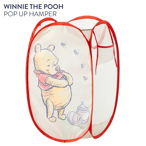 Image of Disney Winnie the Pooh Pop Up Hamper - Collapsible Laundry Basket with Durable Carry Handles - 21'' x 13.5'' - Lightweight Storage Bin for Nursery, Bedroom & Toys