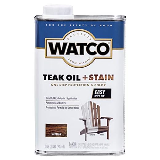 Watco 348747 Teak Oil Plus Stain, Quart, Jacobean, 32 Fl Oz
