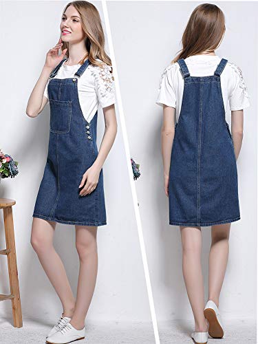 image for AvaCostume Women's Adjustable Shoulder Strap Denim Bib Overall Dress B