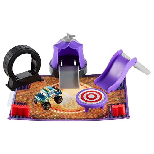​Disney and Pixar Cars Toys, Mini Racers On-The-Go Show Time Playset with 1 Mini Ivy Truck, Accessories and Portable Case, Toy Gift for Kids​