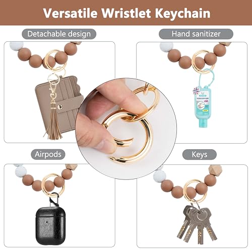 Image of Wristlet Wallet for Women with Keychain - RFID Card Holder Small Wallet Wristlet with Key Ring