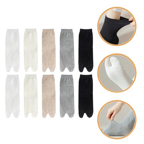 Calcetines tabi de algodón para mujer pack de 5 pares elásticos 4