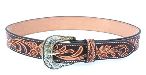 Western Genuine Leather Floral Belt For Men and Women 30WE0064