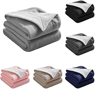 Beldora Teddy Sherpa Fleece Blanket Throw for Bed Sofa Couch Super Soft Cosy Warm Microfibre Reversible (Charcoal Grey, King)