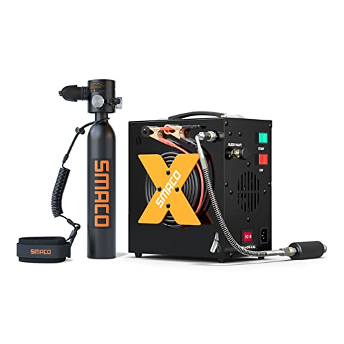 SMACO Mini Tauchflasche 0,5L Sauerstoffflasche Tauchen Mini Taucherflasche Mit 5 Bis 10 Minuten Tauchen Sauerstofftank Taucher Set Tauchausrüstung Tragbare S300Plus Cover