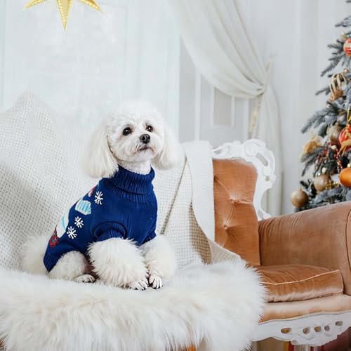 Pull de Noël pour caniche et grand chien tricot chaud extensible