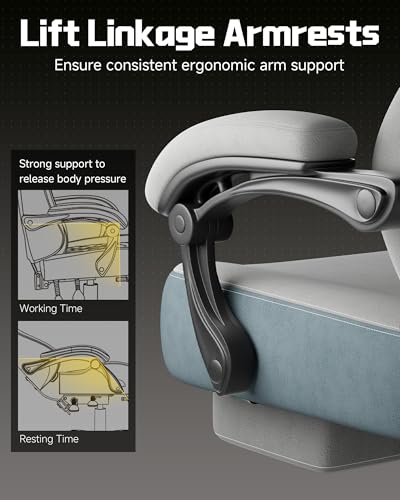 Image of GTPLAYER Big & Tall Gaming Chair, Wide Reclining with Footrest for Adults | Ergonomic High Back Computer Desk Chair, Comfort Padded Seat with Lumbar Support for Big /Tall, Office /Home, Gray