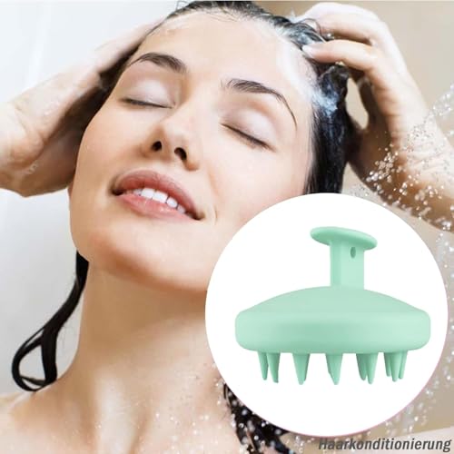 beejune 2 Stück Kopfhaut Massagebürste, Scalp Massager, Massagebürste Haare, Haarmassagebürsten, Silikon Shampoo Haarbürste, Reduziert Schuppen, Für Nass & Trocken Haar (Rosa Und Grün)