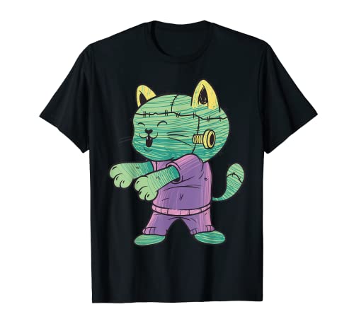 Gato Zombie Monster Gráfico Halloween 2022 Divertido Animal lindo Camiseta