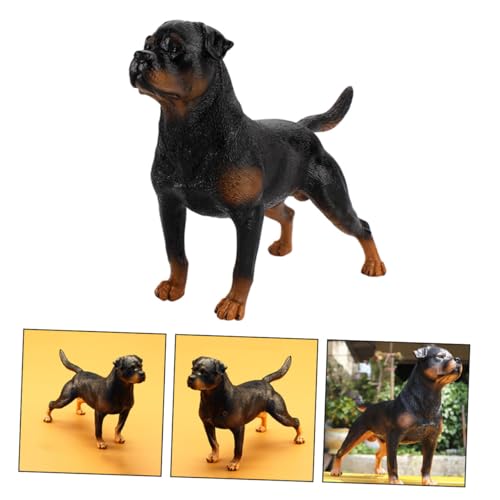 Figurine Rottweiler plastique solide imitation modèle éducatif polyvalent