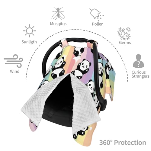 Image of Panda Baby Car Seat Canopy Cover 39x27.5 Inches Multi Use Nursing Cover for Newborn Car Seat Canopy Mom Nursing Breastfeeding Covers Newborn Shower Gifts