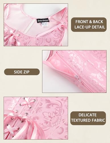 Image of Scarlet Darkness Corset Tops for Women Renaissance Underbust Corset Boned Lace Up Corsets