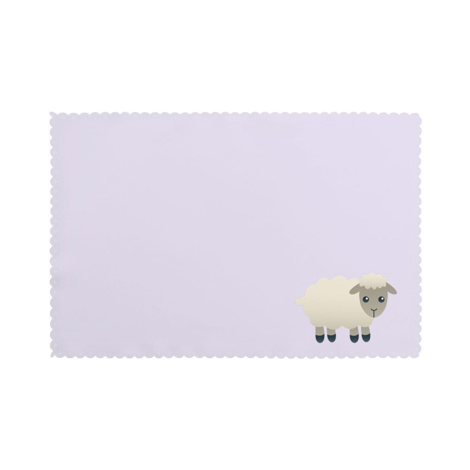 Sheep Print Placemats for Dining Table Set of 6 12x18 Inch Table Mats for Party Kitchen Dining.
