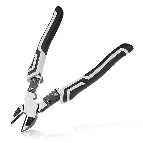 LEONTOOL Diagonal Cutters Pliers with Wire Stripper 8 Inches Heavy Duty Wire Cutters with Crimper
