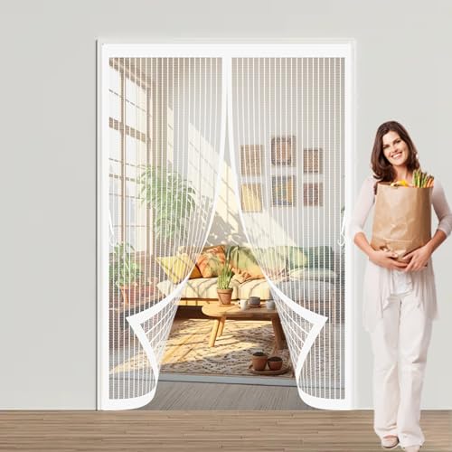 Moustiquaire rideau aimanté blanc pour stopper les insectes