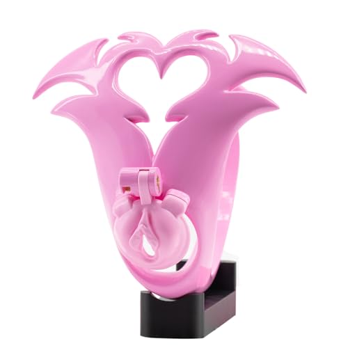 Cage de chasteté avec culotte florale anti-dégorgement, cage à bite creuse avec 4 mousquetons, grande ouverture urinaire, sextoys péniens pour hommes Sissywear et Bondage (Pink-Sissy)