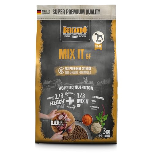 BELCANDO Mix It GF [3 kg] Ergänzungsfutter | Trockenfutter für Hunde zur Ergänzung bei Fleischfütterung & Barf | Ergänzungsfutter für Hunde