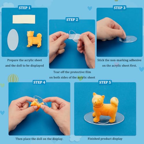 FINGERINSPIRE 50Pcs 5x2.5cm Clear Oval Miniature Bases Acrylic Model Bases Transparent Figure Stands Model Display Base for Wargaming Boardgaming and Collectible Figure Gaming Miniatures Table Game - Image 4
