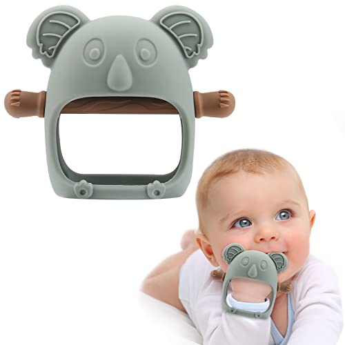 Image of Baby Teething Toys, Koala Teethers for Babies 0-6 Months, Glue-Free Handle, Never Drop Silicone Teethers for Babies, Hand Teethers, Infant Toys, Soothing Pacifier for 1+ Months Infants Babies