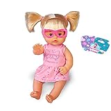 Nenuco - Gafas, Muñeca Bebé con Gafitas y Pelo Rubio con Coletas, Incluye 3 Parches de Colores y Vestidito, +2 años,...