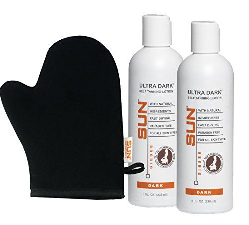 Dark Self Tanning Lotion 2-Pack + Tanning Mitt