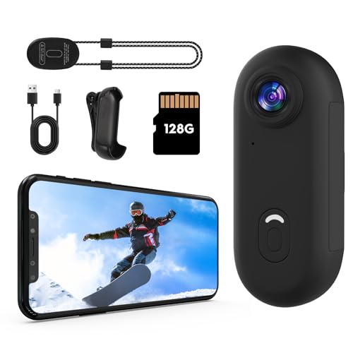 JJPOBYL 4K Thumb Action Camera, 128GB Wearable Mini Body Cam,