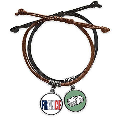Pulsera de cuero Francia para looks urbanos y eventos deportivos