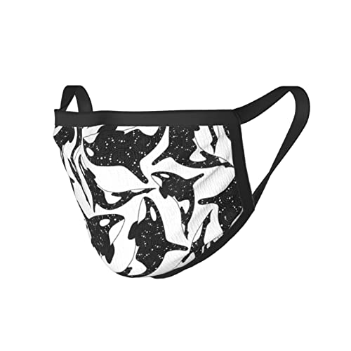 3 Pack Christmas Face Killer-Whale-White-Galaxy Mask,Adjustable Windproof Bandana,Reusable Mouth Cover,Unisex Adult Scarf #TOP3