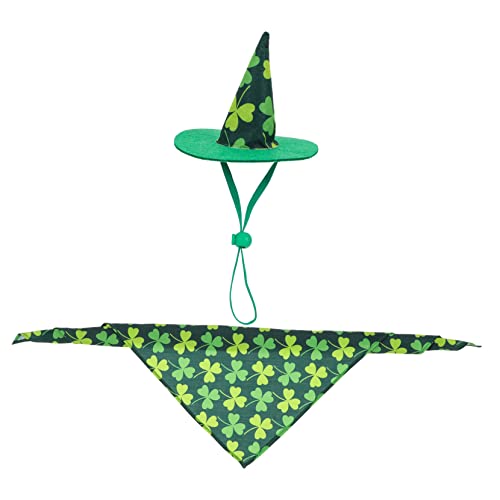 NOLITOY 1 Conjunto De Roupas Para Animais De Estimação Bandana Verde Decoração Verde Cachecol Verde