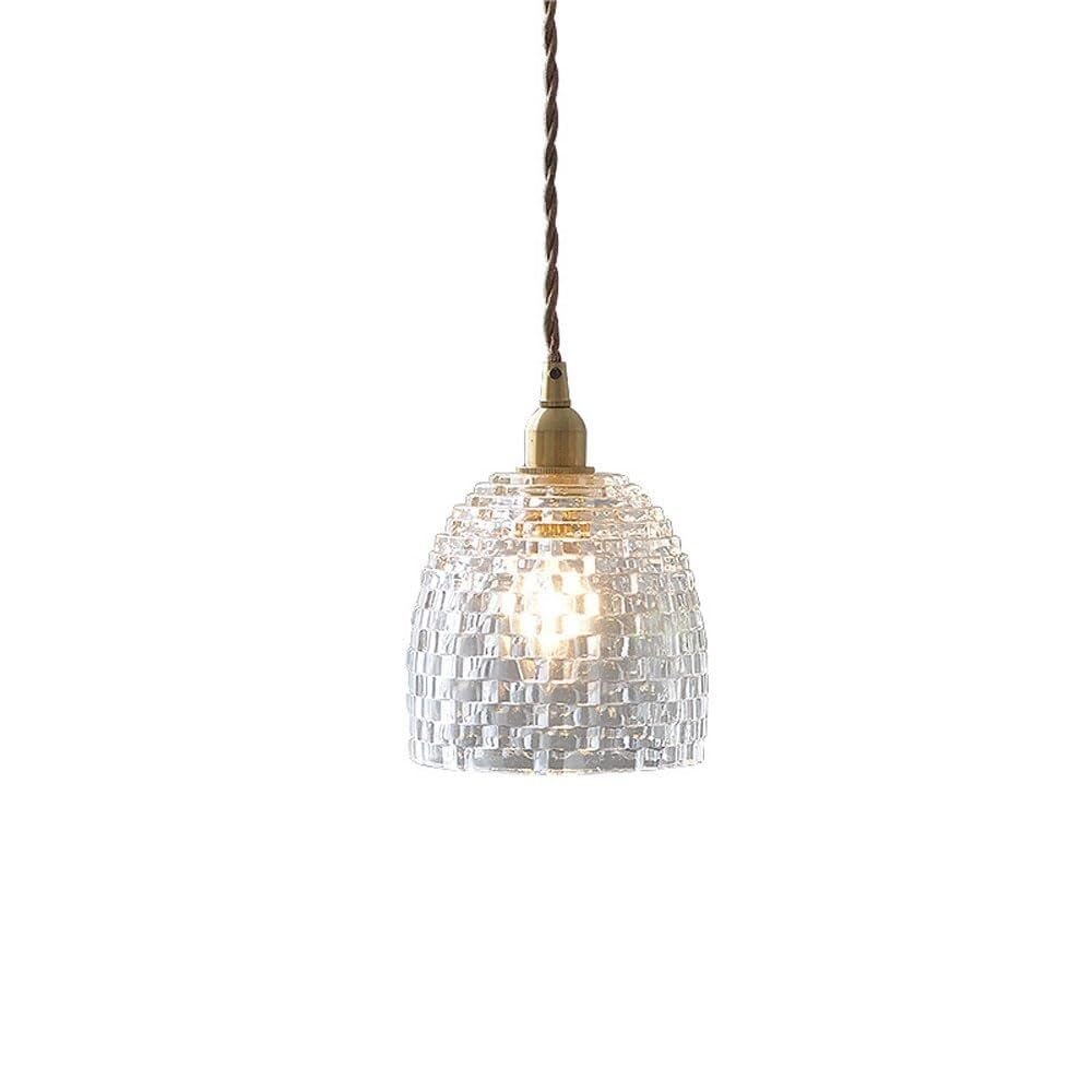 Lampe suspendue scandinave en cuivre pur et verre E14 pour îlot de cuisine