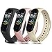 Yisica Correa Para Xiaomi Mi Band 4 Xiaomi Mi Band 3,3Pack Coloridos Recambio Silicona Pulseras de Repuesto para Xiaomi Mi Smart Band 4 Xiaomi Mi Smart Band 3(Negro/Oro rosa/Oro)
