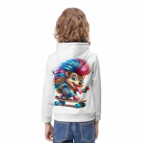 Sweat à capuche imprimé 3D hérisson pull manches longues 6-15 ans