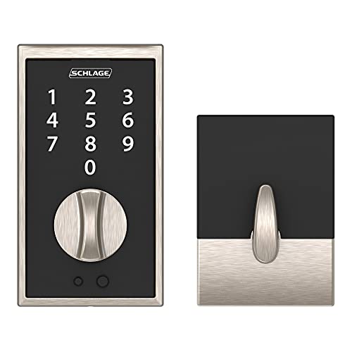 Schlage Be375 Cen 619 Touch Century Deadbolt, Electronic Keyless Entry Lock, Satin Nickel #TOP3