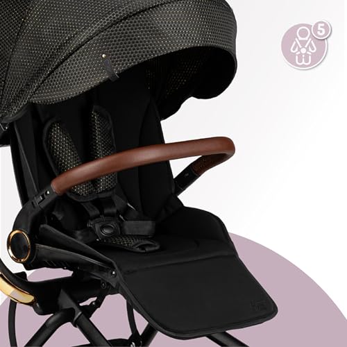 Silla de paseo MoMi ADELLE para niños a partir de 6 meses (hasta 22 kg), silla de paseo plegable con asiento de 360° y arnés de 5 puntos, cesta de la compra y asa para transportarla plegada - imagen 6