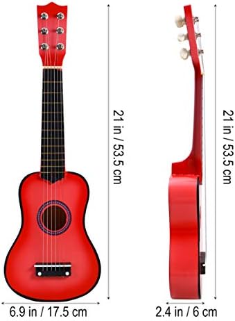 PATKAW Toddler Guitar, 21 Inch Wooden Guitar Toy Guitar Portable Kids Guitar for Children s Birthday Presents and Parties (Pink) 2