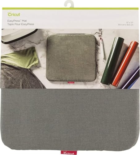 Cricut Easy Press Mat 201060 EasyPress Mat 12"x12" EasyPress - Esterilla protectora para máquinas de prensas térmicas y HTV y proyectos de planchado, 30,5 x 30,5 cm, bambú, gris, 30,5 x 1,5 cm