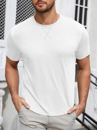 Image of UNCLECAT Mens Short Sleeve T-Shirts Crew Neck Casual Shirt Summer Classic Basic Lightweight Fashion Tees