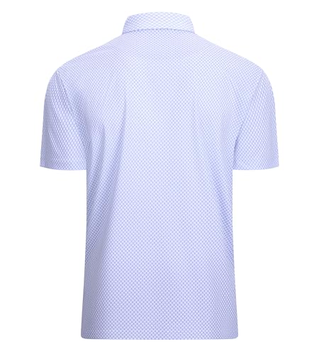 Alex Vando Mens Golf Shirt Moisture Wicking Classic Print Golf Shirts for Men