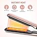Hair Straighteners, Ceramic Flat Iron and LCD Digital Display, Instant Heat with Adjustable Temperature Straightener Iron Suitable for All Hair Types (Rose Gold)