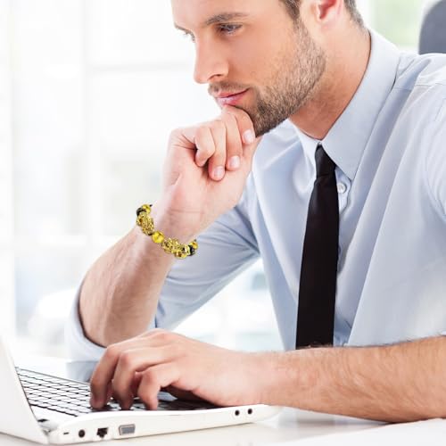 6 Pcs Feng Shui Pixiu Good Luck Bracelets for Men Women Black Obsidian Pixiu Wealth Bracelet Good Luck Charms Bead Bracelets Adjustable Mens Pixiu Bracelet Set4