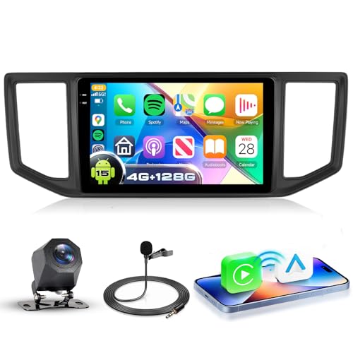 VECHTEL 4G+128G Android 15 Radio de Coche para VW Crafter 2017 2021, 9 Pulgadas In Cell HD de Pantalla Táctil con Carplay Android Auto Inalámbrico, Autoradio con GPS Wi Fi USB Bluetooth FM RDS Cámara