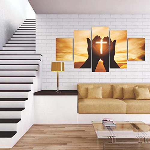 Quadros Decorativos Religioso Mãos ao Senhor Por do Sol Sala Quarto