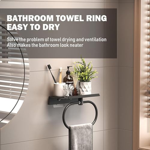 Anneau de serviette pour mur sans perçage avec support flacon de douche - 4