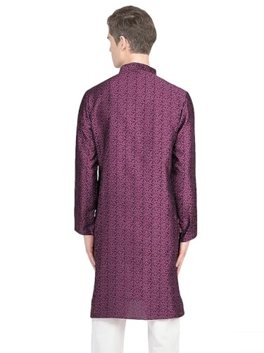 Image of SG LEMAN Knee Length Solid Kurta for Men | Silk | Long Sleeve | Ethnic Wear for Men | Party and Weeding wear Kurta