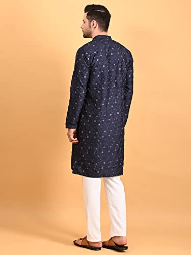 Image of Uri and MacKenzie Embroidery Silk Men's Kurta Pyjama Set