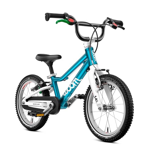 Image of woom GO 2 Bicycle for Children 3 to 4.5 Years Old, 14-Inch Lightweight Bike with Handbrake, Steering Limiter & Chainguard for Boys & Girls