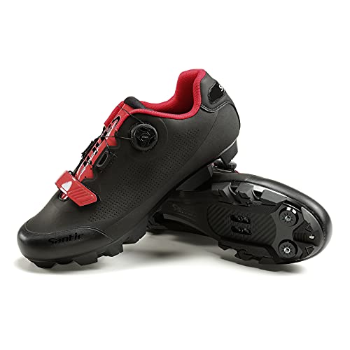 Santic Men's SPD Mountain Bike Lock Shoes MTB Cycling Accessories Breathable Self-Locking Shoes