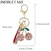 Red White Bling Cherry Cute Bag Charm Purse Keychain Sparkly Keyrings Car Accessories
