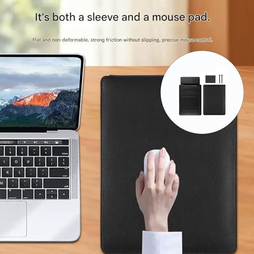 Estuche soporte de cuero para laptop con carga inalámbrica miniatura 2